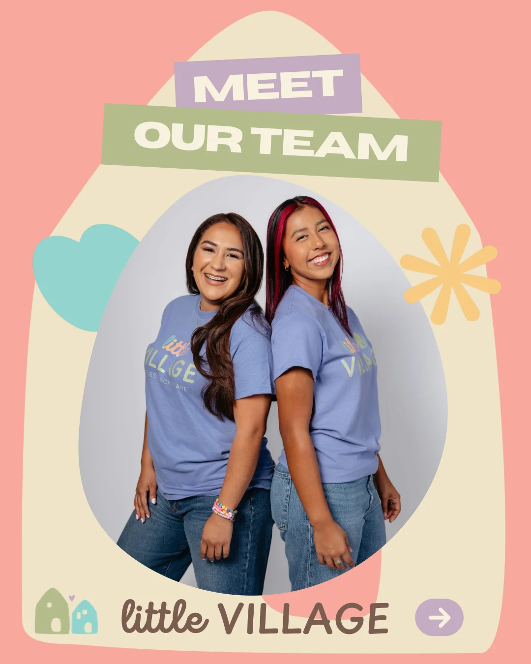 Two women standing next to each other wearing matching t-shirts.