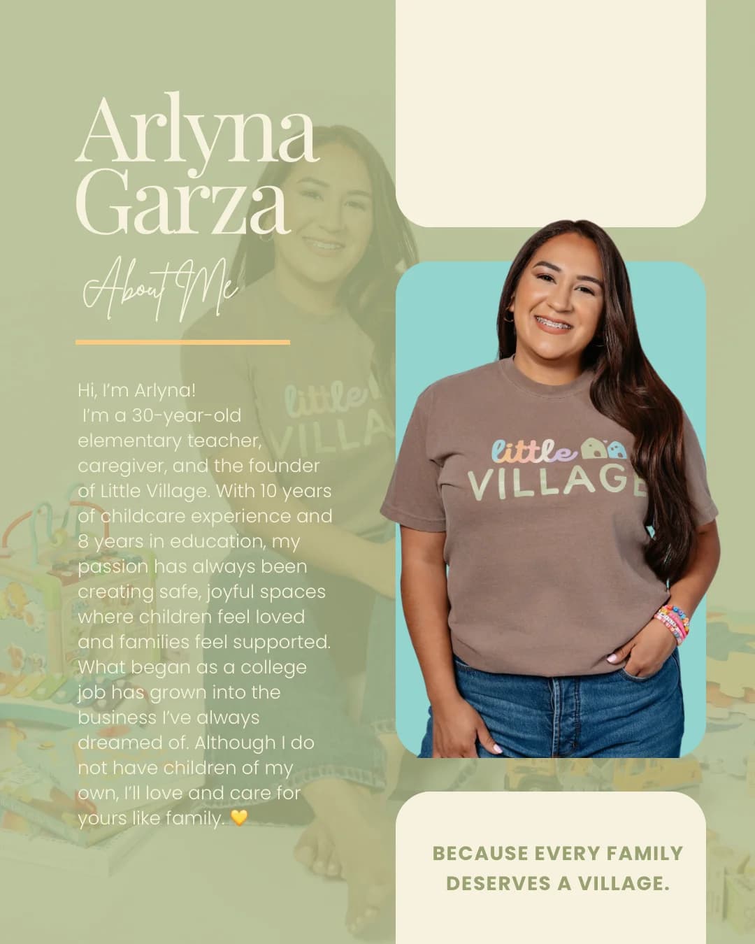 A woman wearing a t-shirt that says arlynna garza happy life.